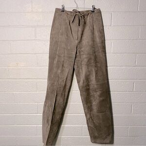 Vintage 80’s Harrod Suede Leather Pleated Pants Women’s 26 High Rise Straight